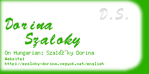 dorina szaloky business card